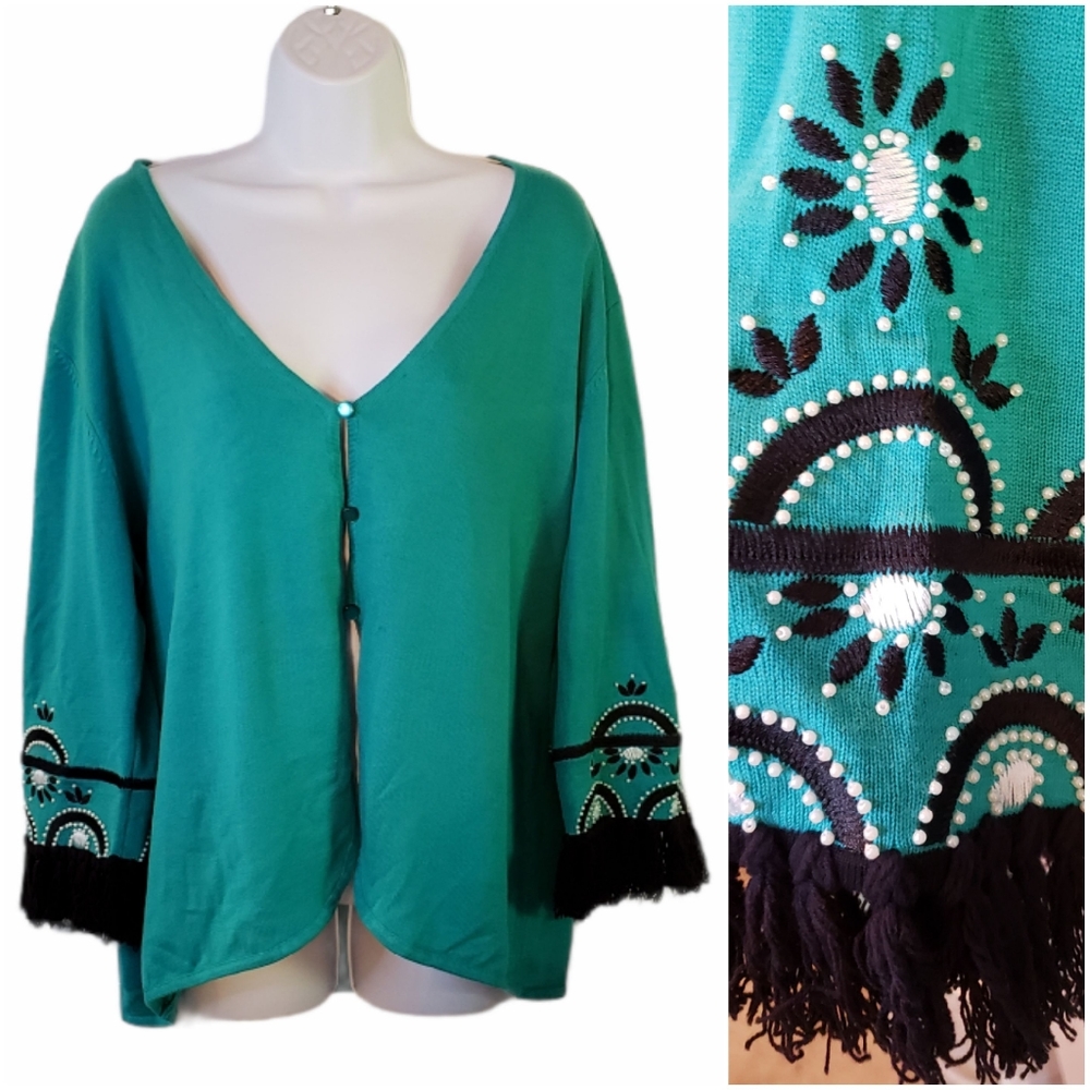 Bob Mackie Wearable Art Cardigan - image 1